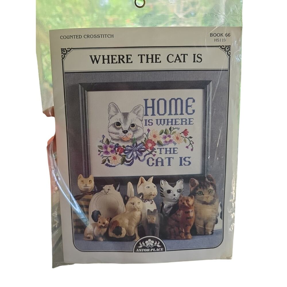 Where The Cat Is Cross Stitch by Astor Place - Never Opened